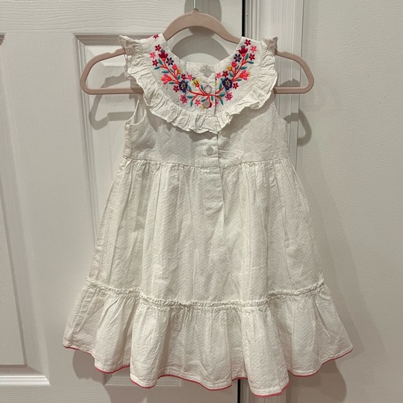 NEW CYNTHIA ROWLEY WHITE W FLORAL EMBROIDERY TODDLER GIRL DRESS 2T - Picture 4 of 10